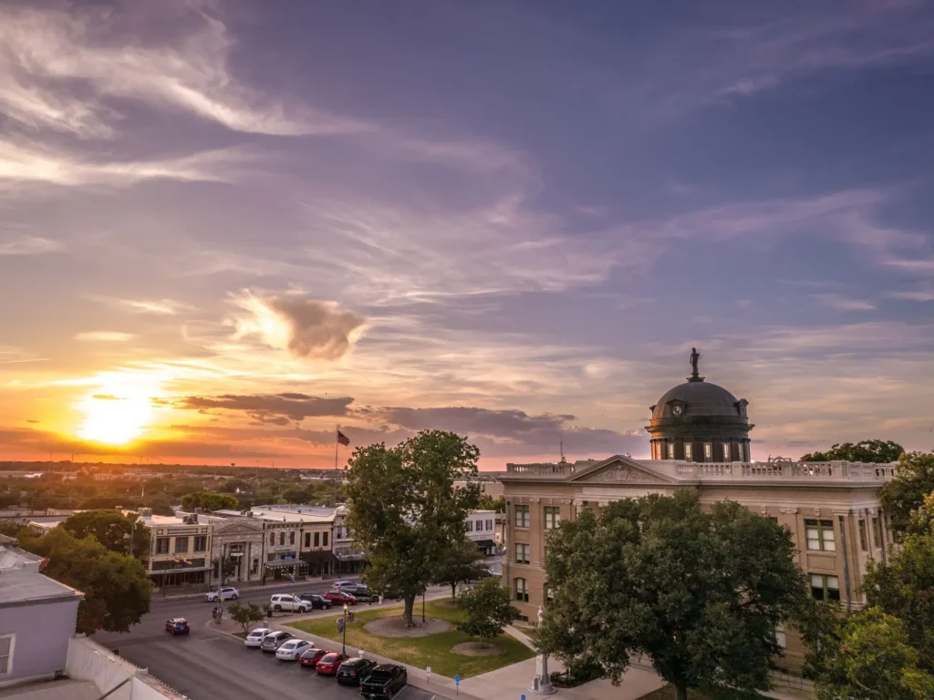 georgetown-courthouse-aerial Aerial view of Downtown Georgetown TExas